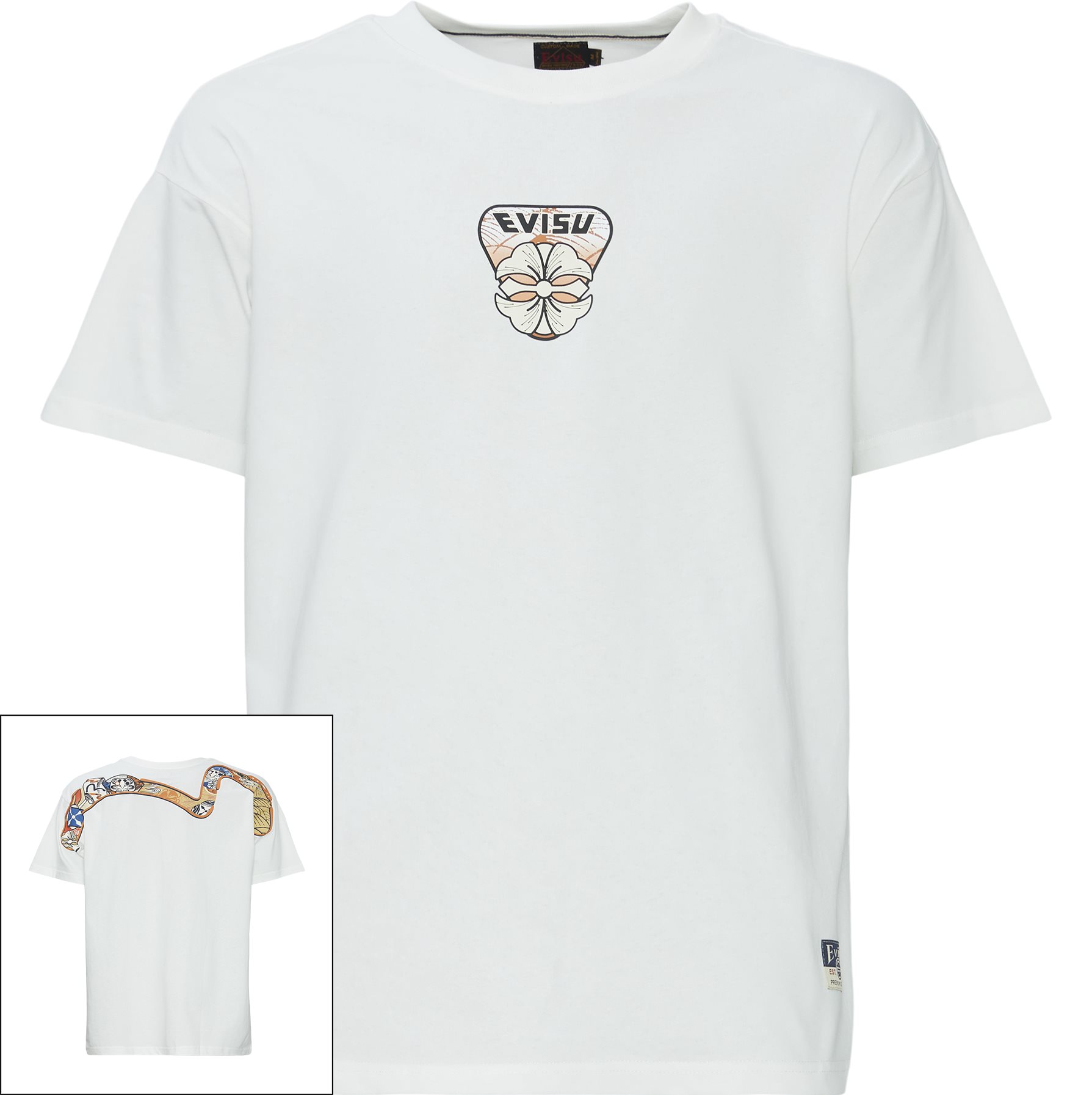 EVISU T-shirts HANAFUDA PATCHES DAICOCK PRINTED SS TEE  Hvid